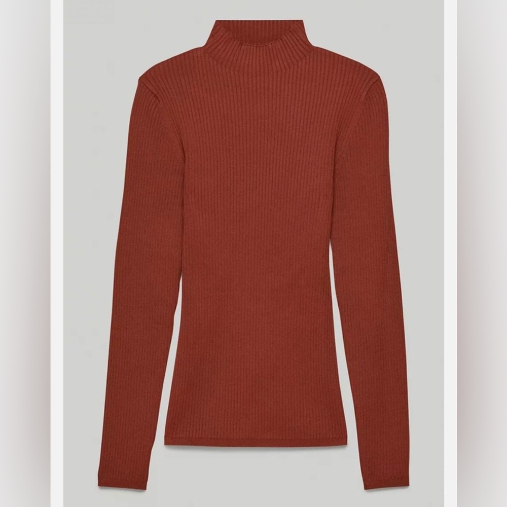 Babaton Aritzia Ambrosia Sculpt Knit Tie-Back Longsleeve - Rich Copper - Medium - Picture 5 of 14